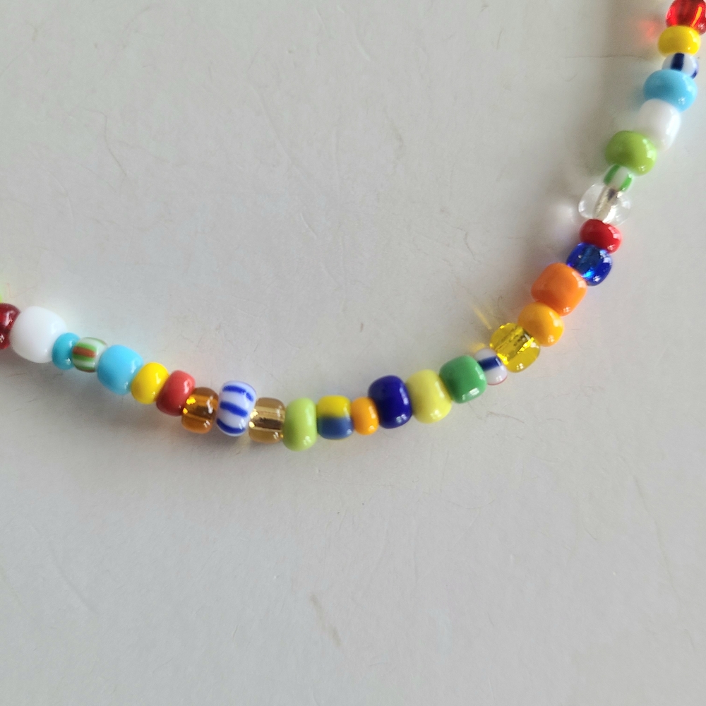 Boho Multicolor Beaded Anklet Bracelet - Picture 4 of 8